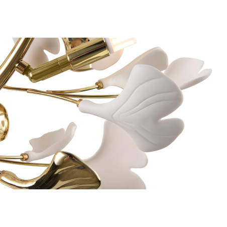 Plafon Leaf ZumaLine: Biało-złoty, ceramiczny - Elegancki design