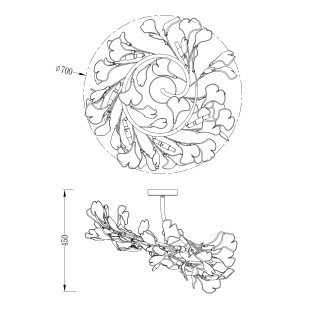 Plafon Leaf ZumaLine: Biało-złoty, ceramiczny - Elegancki design