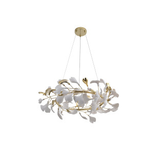 Lampa wisząca ZumaLine Leaf | Dekoracyjna ceramika, styl glamour
