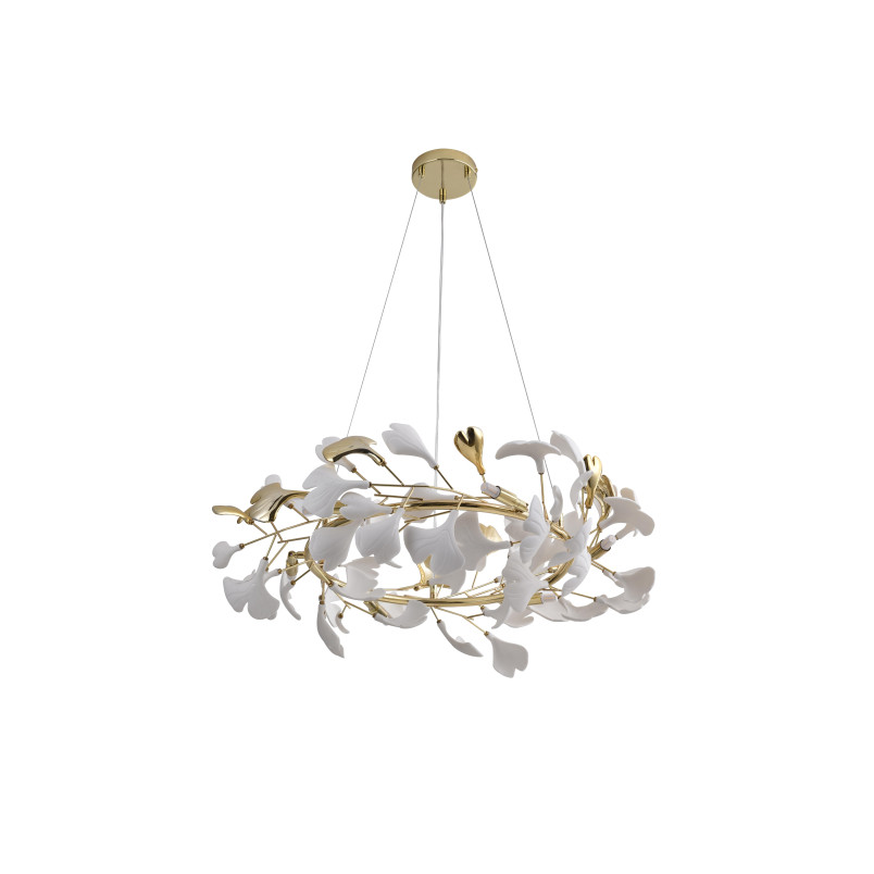Lampa wisząca ZumaLine Leaf | Dekoracyjna ceramika, styl glamour