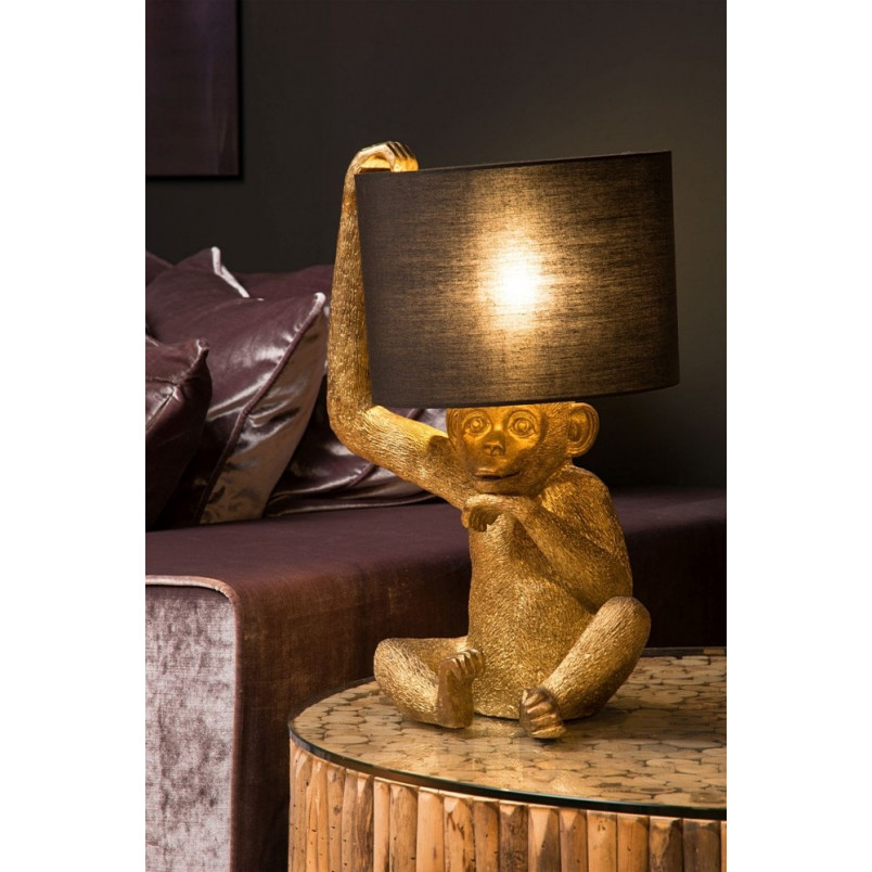 Lampa stołowa Małpka Gust | Lucide - Czarna, Art Deco