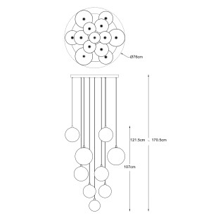 Lampa wisząca ZumaLine Milan | Glamour, szkło, 76cm