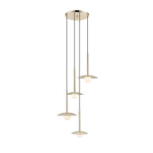 Lampa wisząca ZumaLine Nicosia: Dekoracyjna, 4 punkty, złota