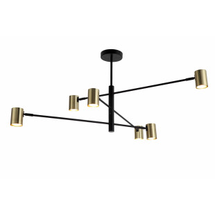 Lampa sufitowa Pedro ZumaLine | 6 punktów, czarno-złota