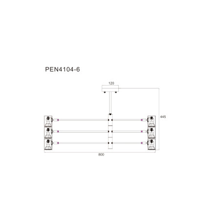 Lampa sufitowa Pedro ZumaLine | 6 punktów, czarno-złota