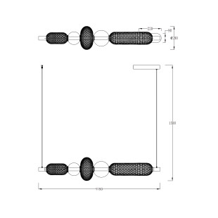 Lampa wisząca ZumaLine Sarr LED | Złoty, szklany, z pilotem