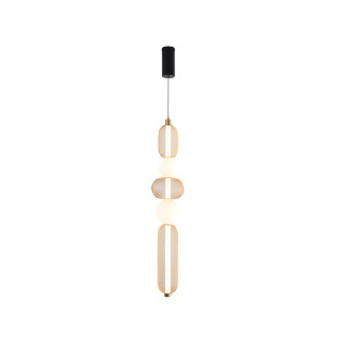 Lampa wisząca ZumaLine Sarr - złoty/czarny, LED, pilot