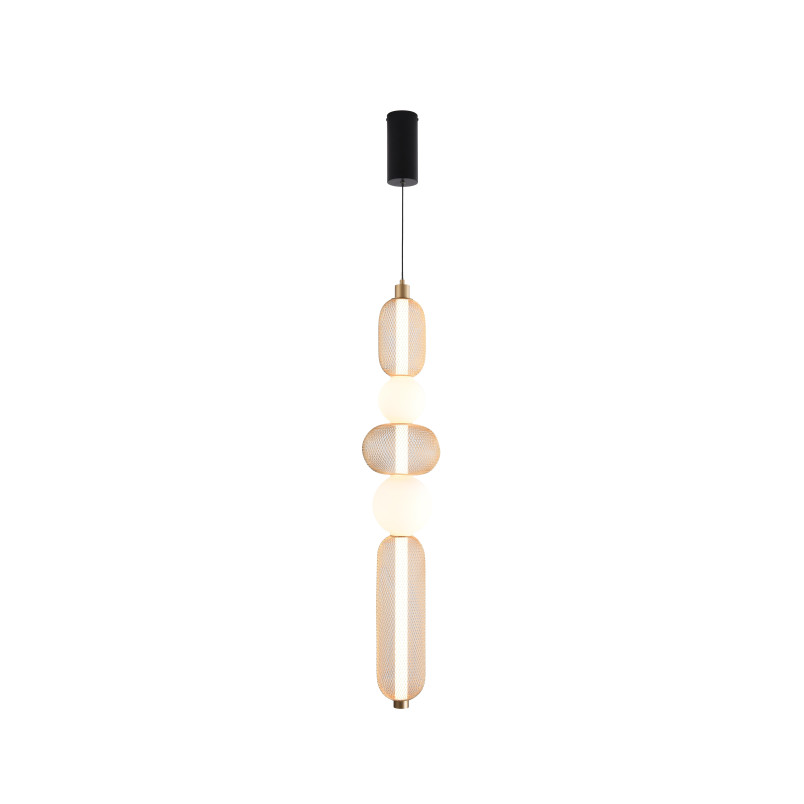 Lampa wisząca ZumaLine Sarr - złoty/czarny, LED, pilot