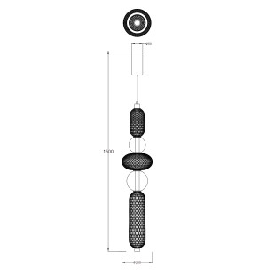 Lampa wisząca ZumaLine Sarr - złoty/czarny, LED, pilot