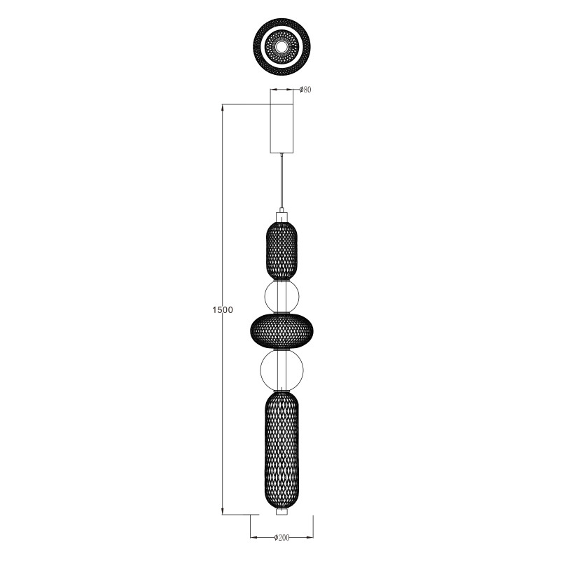 Lampa wisząca ZumaLine Sarr - złoty/czarny, LED, pilot