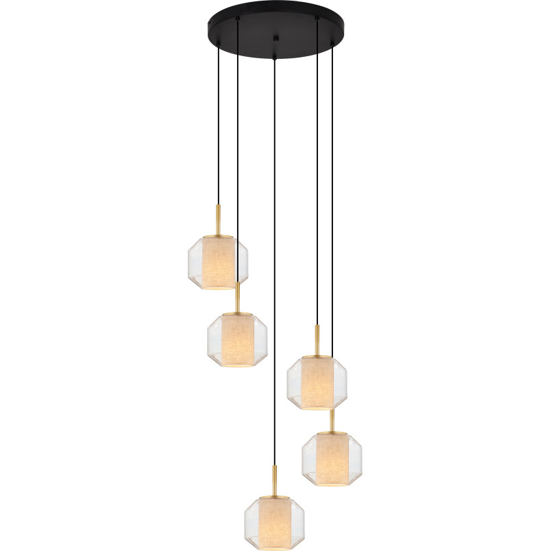 Lampa wisząca ZumaLine Solix | 5 punktów, szkło, nowoczesny styl