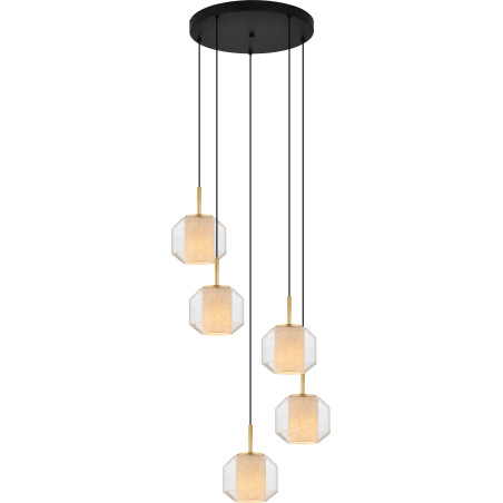 Lampa wisząca ZumaLine Solix | 5 punktów, szkło, nowoczesny styl