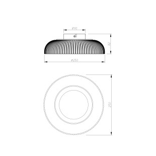 Plafon retro Solvia LED ZumaLine | Szary, 25cm