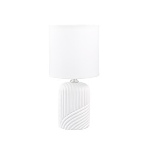 Lampka ceramiczna ZumaLine | Styl Japandi, biały abażur