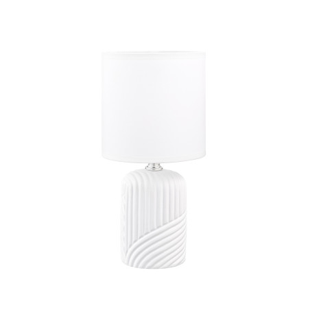 Lampka ceramiczna ZumaLine | Styl Japandi, biały abażur