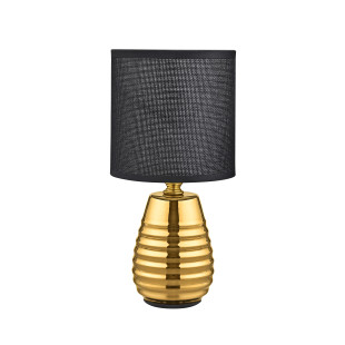 Złota lampa stołowa ZumaLine | Glamour, czarny abażur