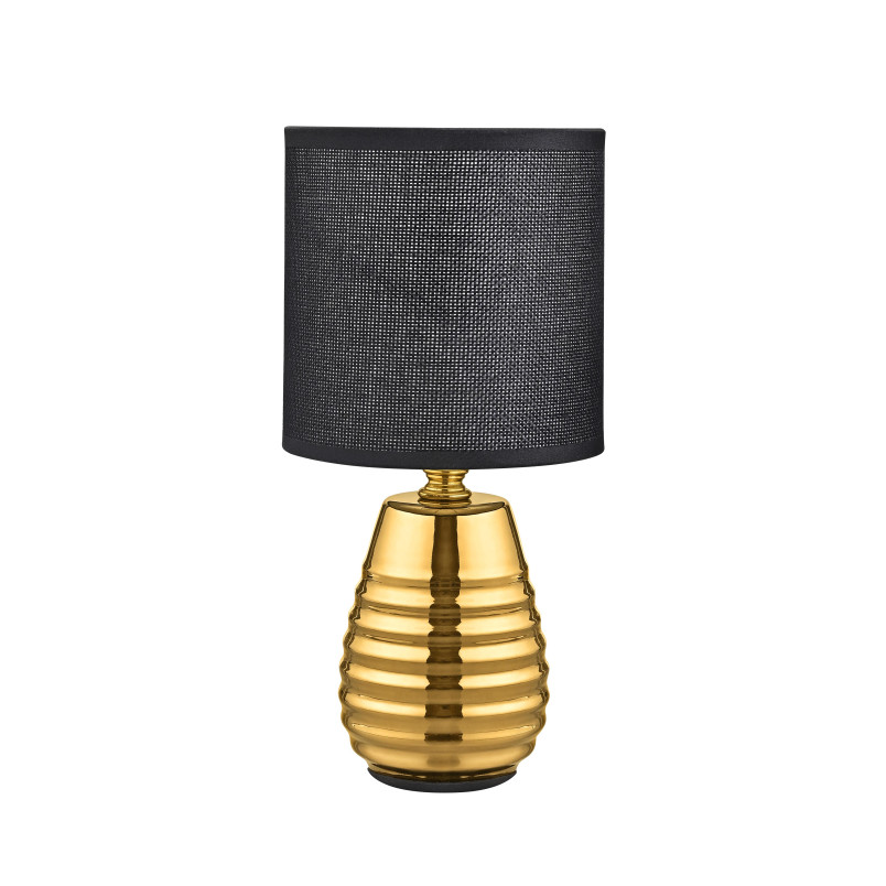 Złota lampa stołowa ZumaLine | Glamour, czarny abażur