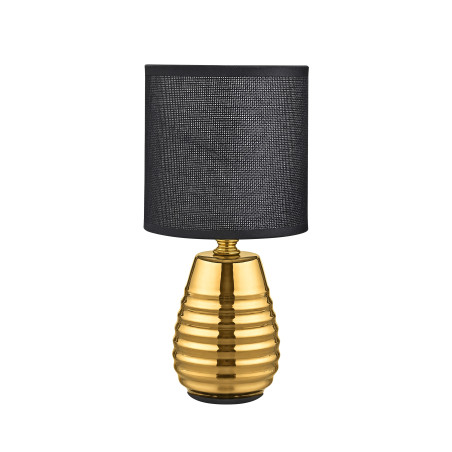 Złota lampa stołowa ZumaLine | Glamour, czarny abażur