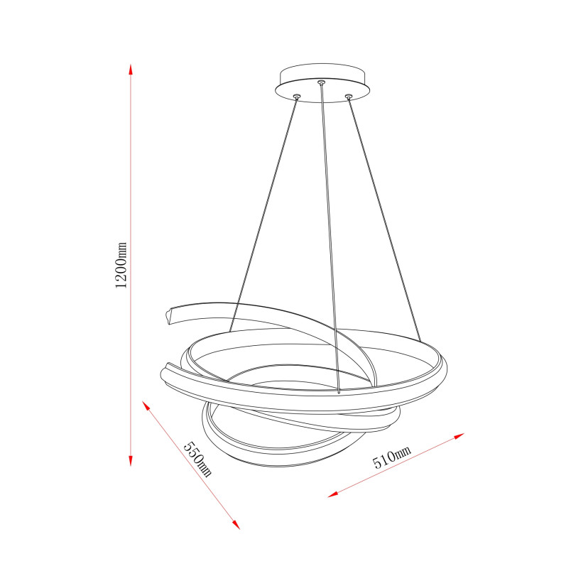 Lampa wisząca Vecino LED ZumaLine | Nowoczesny design, 51cm