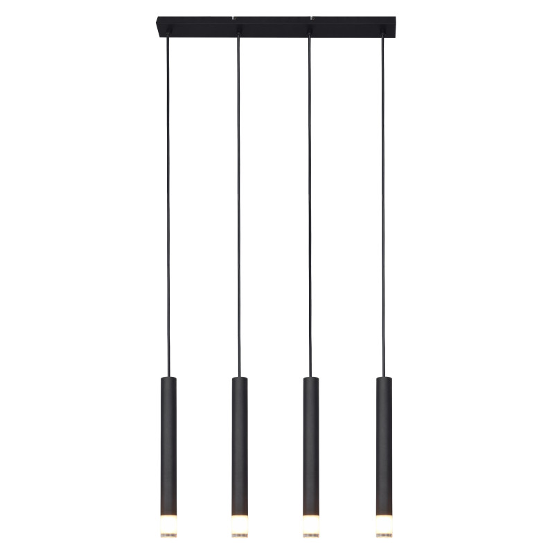 Lampa wisząca Velic ZumaLine - 4 tuby, czarna, 60cm