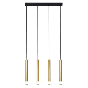 Lampa wisząca Velic ZumaLine | 4 tuby, złoty design
