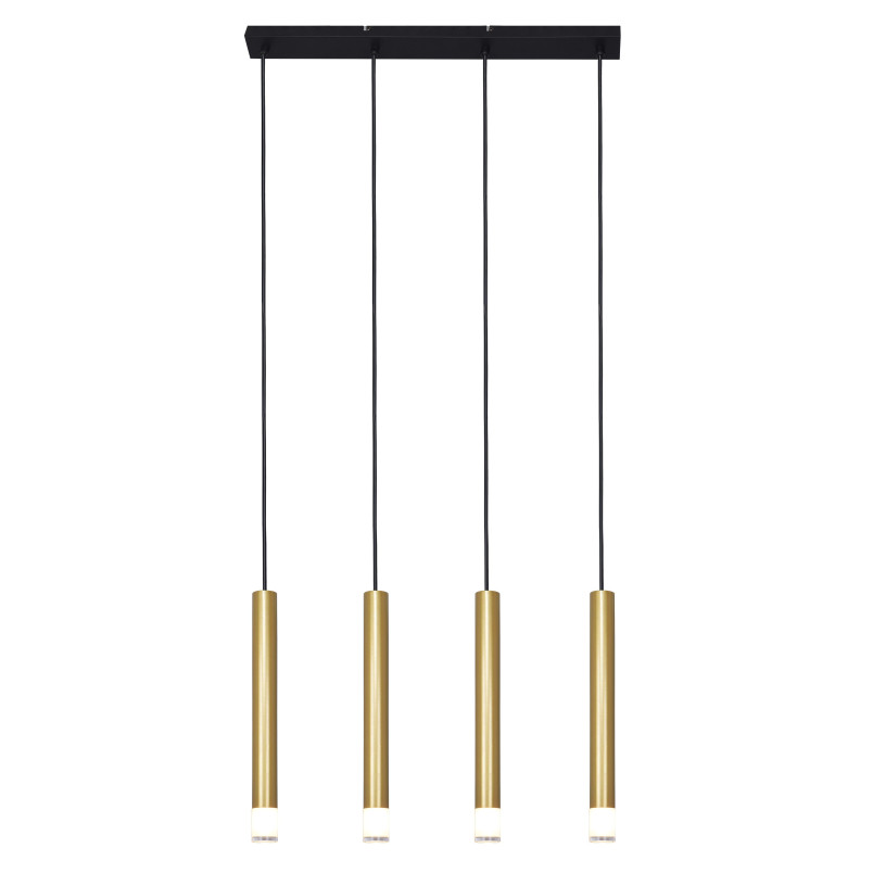Lampa wisząca Velic ZumaLine | 4 tuby, złoty design