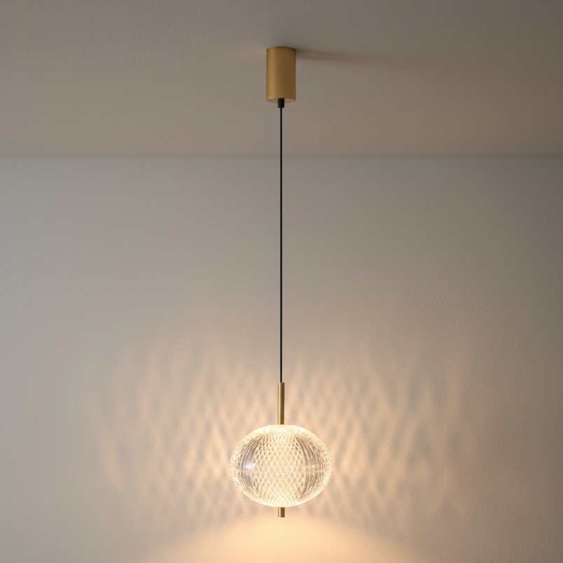 Lampa wisząca ZumaLine Galatea LED - złota, glamour