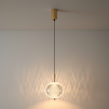 Lampa wisząca ZumaLine Galatea LED - złota, glamour