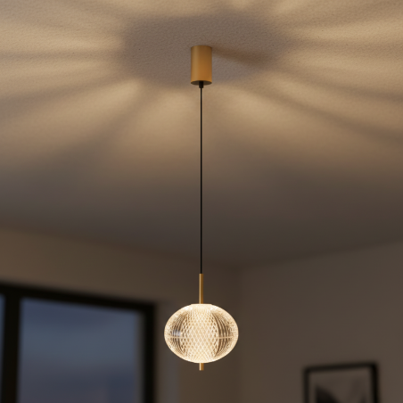 Lampa wisząca ZumaLine Galatea LED - złota, glamour