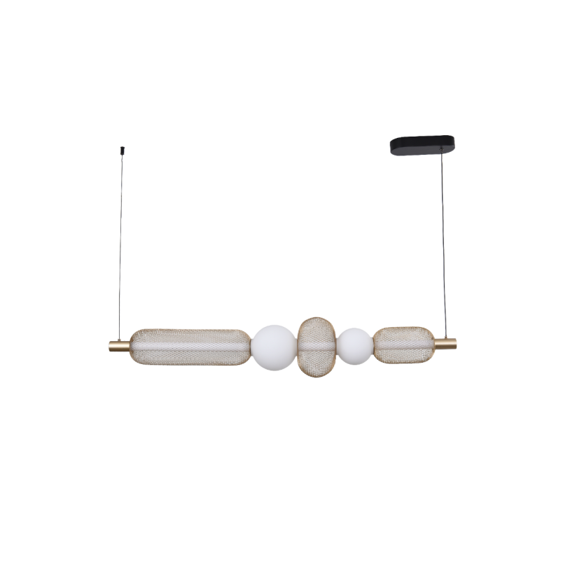 Lampa wisząca ZumaLine Sarr LED | Złoty, szklany, z pilotem