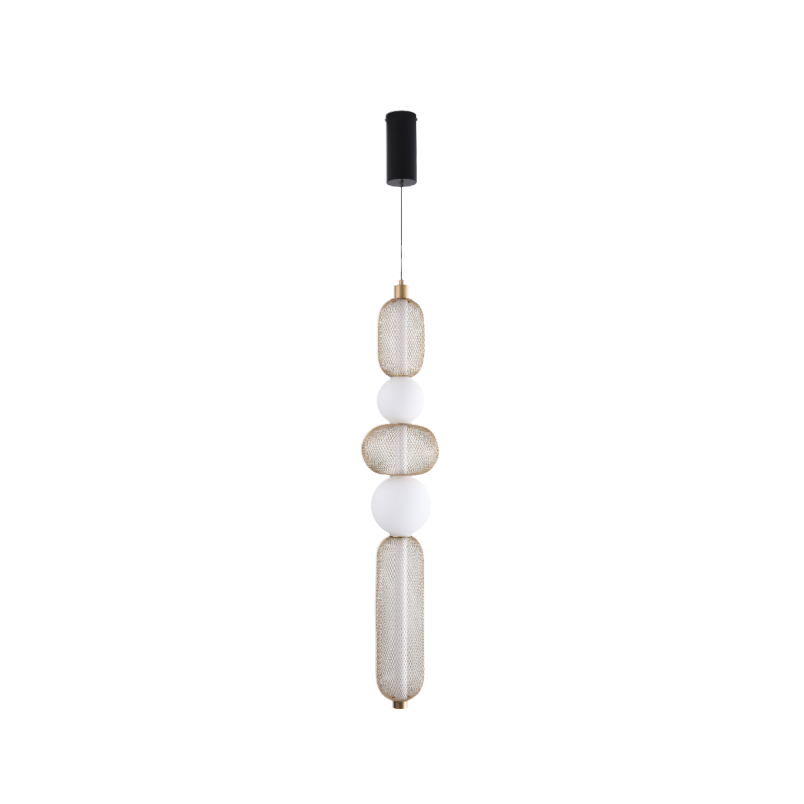 Lampa wisząca ZumaLine Sarr - złoty/czarny, LED, pilot