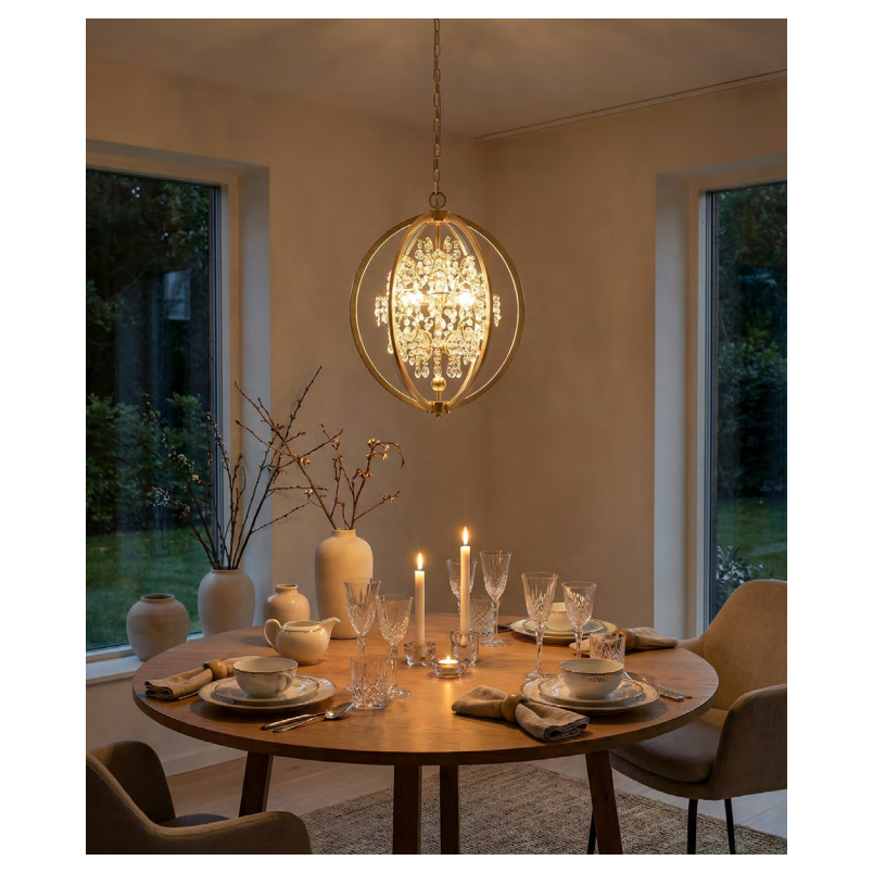 Lampa wisząca ZumaLine Pena | Kryształowa, Glamour, 46cm