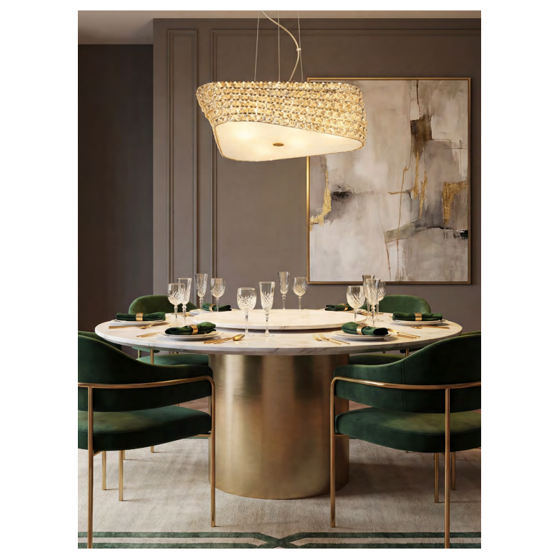 Lampa wisząca Babylon ZumaLine | Kryształowa, Glamour, 55cm