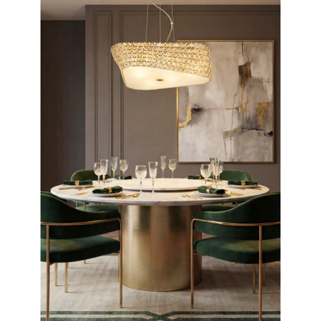 Lampa wisząca Babylon ZumaLine | Kryształowa, Glamour, 55cm
