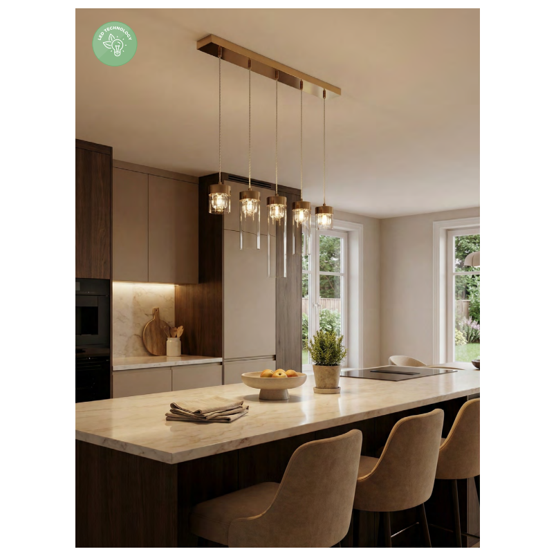 Lampa wisząca szklana Gem V - ZumaLine | Glamour, 91cm