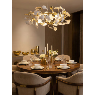 Lampa wisząca ZumaLine Leaf | Dekoracyjna ceramika, styl glamour