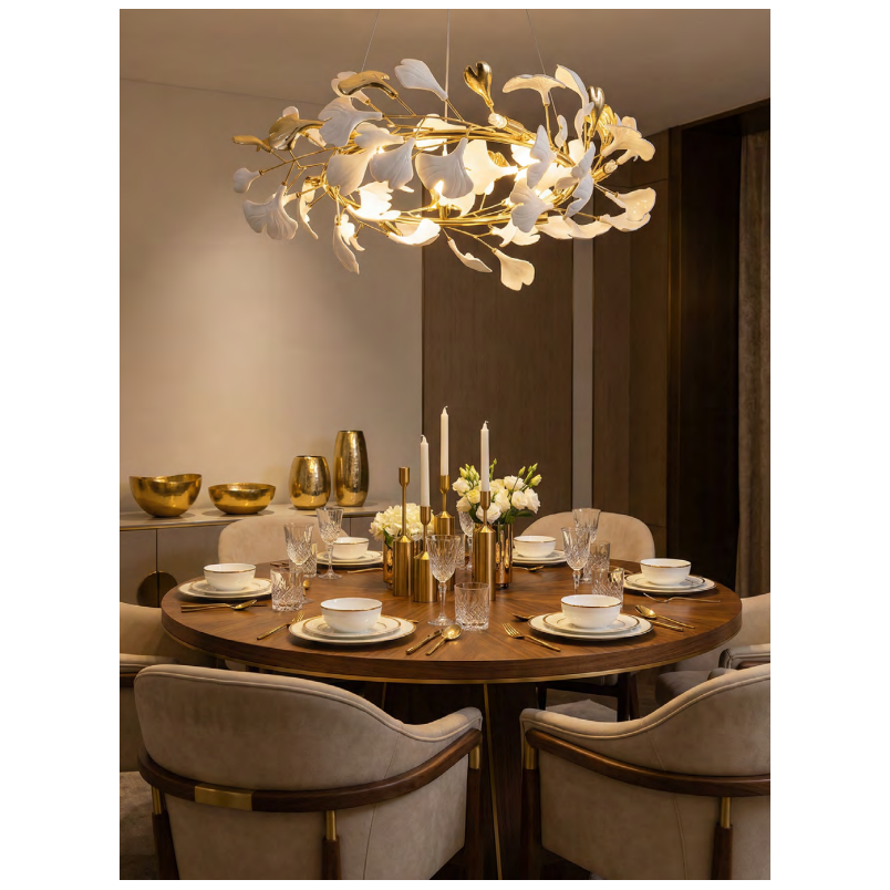 Lampa wisząca ZumaLine Leaf | Dekoracyjna ceramika, styl glamour