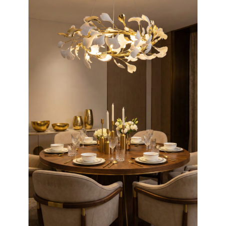 Lampa wisząca ZumaLine Leaf | Dekoracyjna ceramika, styl glamour
