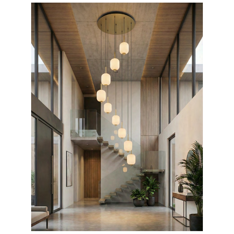 Lampa wisząca ZumaLine Akari | Szklana, 9 punktów, LED, 69cm
