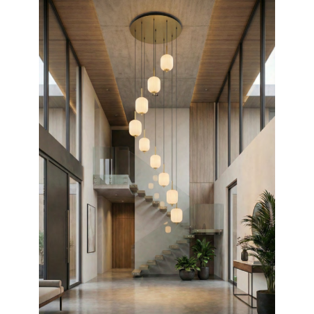 Lampa wisząca ZumaLine Akari | Szklana, 9 punktów, LED, 69cm