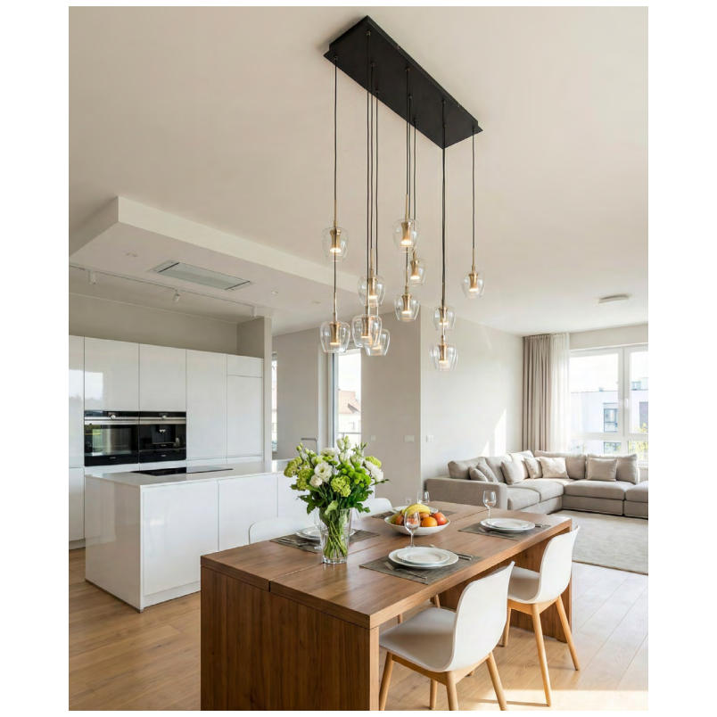 Lampa wisząca ZumaLine Nelson - 11 punktów, szkło, LED