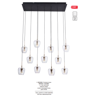 Lampa wisząca ZumaLine Nelson - 11 punktów, szkło, LED