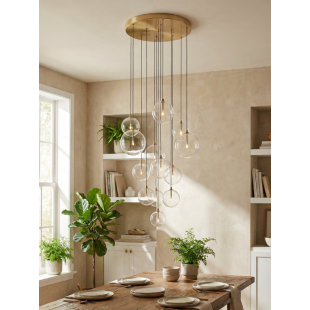 Lampa wisząca ZumaLine Milan | Glamour, szkło, 76cm