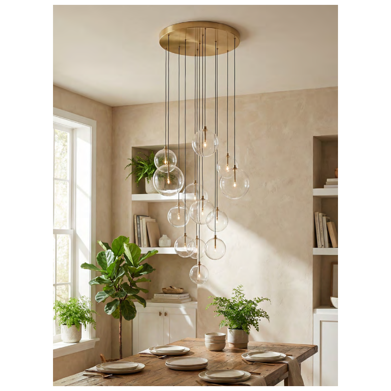 Lampa wisząca ZumaLine Milan | Glamour, szkło, 76cm