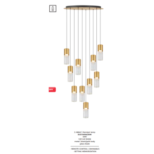 Lampa wisząca ZumaLine Iggly | 10 punktów, LED, 45cm