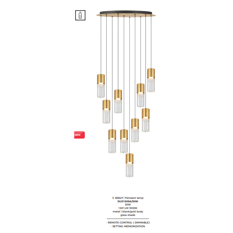 Lampa wisząca ZumaLine Iggly | 10 punktów, LED, 45cm