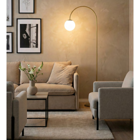 Lampa podłogowa Bow ZumaLine | Elegancki design, złoto i szkło