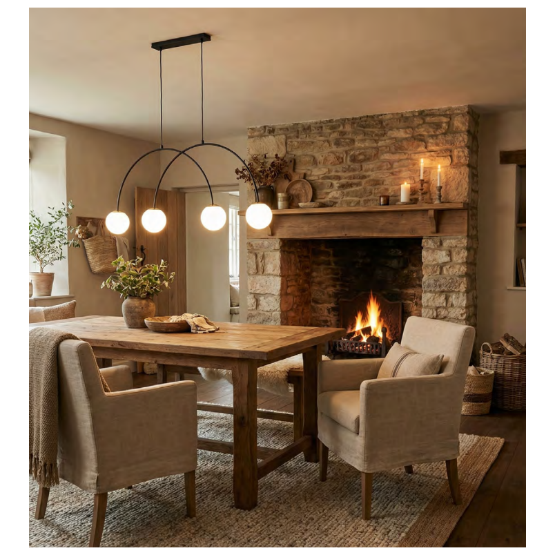 Lampa wisząca Bow ZumaLine: nowoczesny design, 4 kule