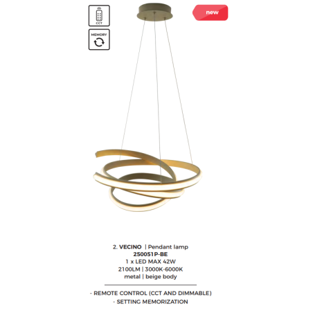 Lampa wisząca Vecino LED ZumaLine | Nowoczesny design, 51cm