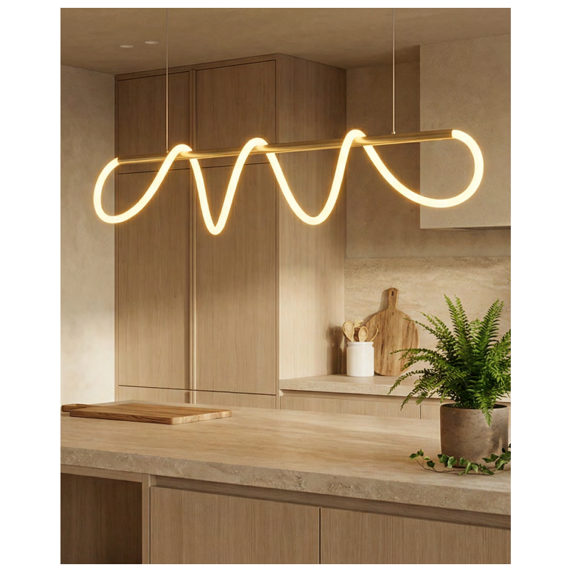 Lampa Wisząca Balbo LED Złota 120cm | ZumaLine - Nowoczesne Oświetlenie